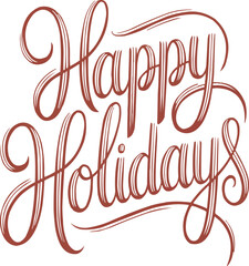 Holiday Lettering Art Modern Hand-Lettered “Happy Holidays” Design