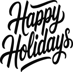 Holiday Lettering Art Modern Hand-Lettered “Happy Holidays” Design