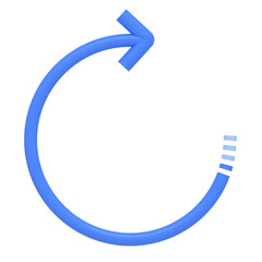 Blue arrow, loading circle blue icon