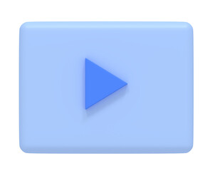 Play Button Icon 3D Render