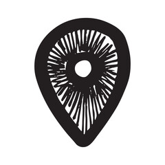 Obraz premium Hand drawn map pin Map marker pointer sign GPS and mapping tools Location pin symbol Pinpoint clipart in doodle style Single element for web, design