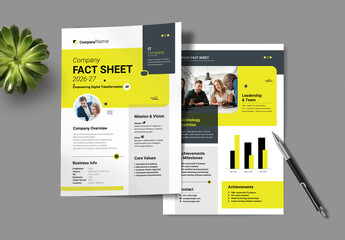 Corporate Company Information Fact Sheet Design
