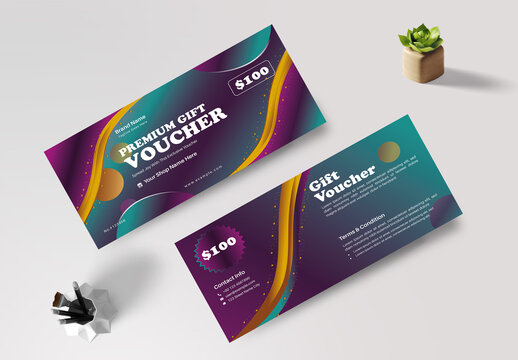 Gift Voucher Layout Design Template