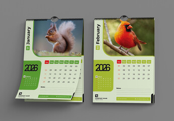 Clean Calendar Template Layout 2026