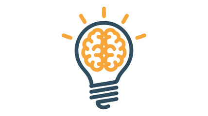 Fototapeta premium Brain in a lightbulb idea icon