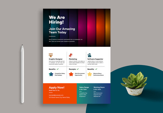 We Are Hiring Flyer And Poster Layout
