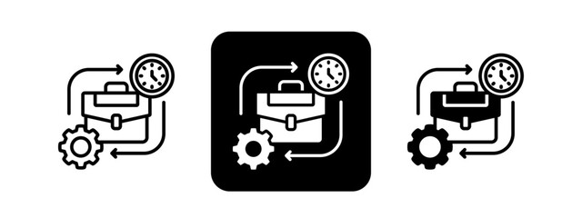 Work Experience  Solid color and black line drawing vector illustration set