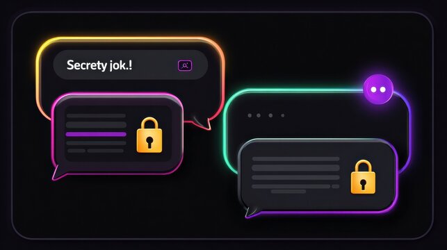 Secure Encrypted Chat UI With Padlock Icons Emphasizing Privacy and Safety in Instant Messaging Applications