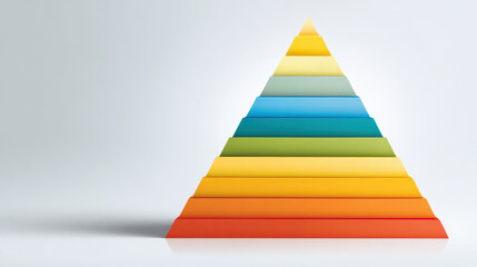 Colorful pyramid abstract graphic food guide simplified geometric gradient