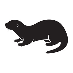otter silhouette vector illustration