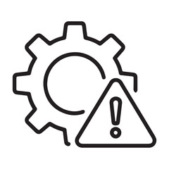 Industrial gear with warning sign indicating a mechanical problem or error