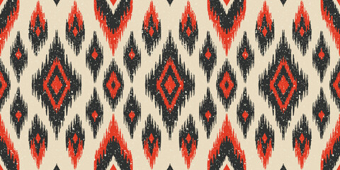 Ethnic abstract ikat art. Seamless pattern in tribal, folk embroidery, and Mexican style. Aztec geometric art ornament print. Design for carpet, wallpaper, clothing, wrapping, fabric, cover, textile