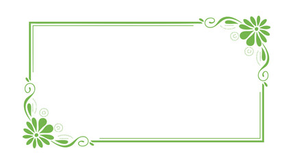 Green flower decorative border