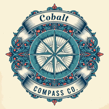 Cobalt Compass Company emblem with a nautical compass rose design.