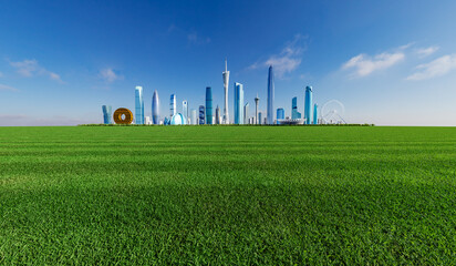 Skyline of Landmark Buildings in the Greater Bay Area of Guangdong Province, China