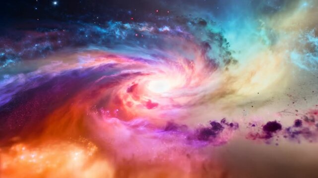 nova like colorful stellar burst expanding in slow motion, massive cosmic energy explosion background