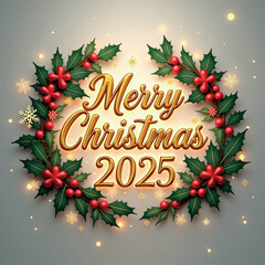Elegant Merry Christmas 2025 Holiday Greeting
