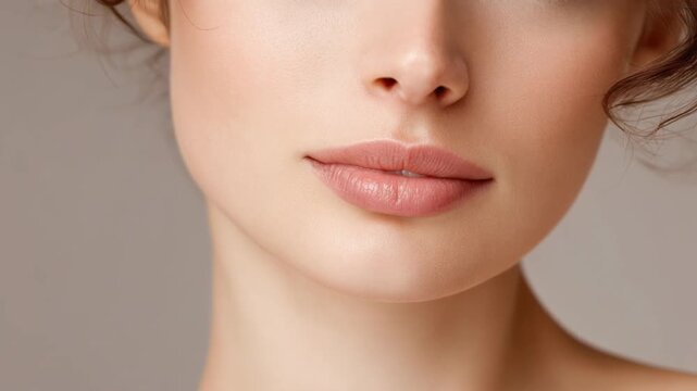 Elegant close-up of a woman's lips and chin showcasing beauty and skincare trends