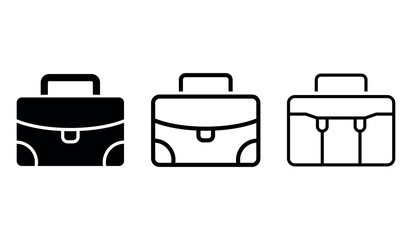 Briefcase black and white vector illustration.solid and line style jobs sign.