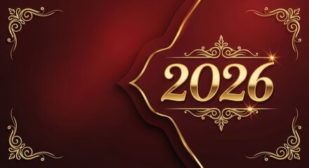 Red Gold Elegant Frame 2026