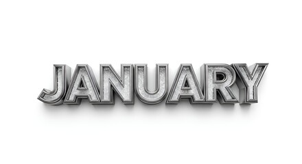 January 3D Text on White