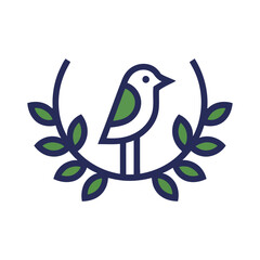 Bird with laurel wreath vector