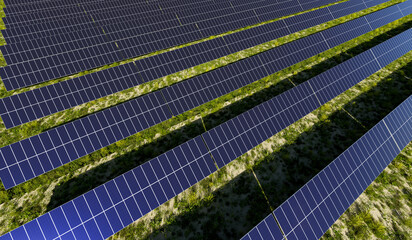 Photovoltaic panel array in desert areas