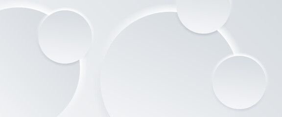 Modern graphic design element circles style concept. White geometric abstract background overlap layer on bright space with lines effect decoration.