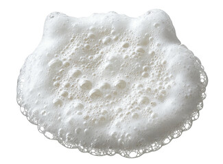 White foam with bubbles, resembling animal ears