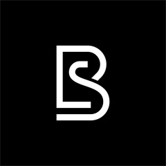 A modern, elegant monogram where B and S interlock with smooth, continuous lines. Ideal for luxury apparel or design studios.
