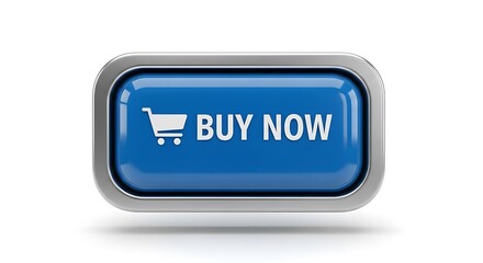 Blue Buy Now Button with Shopping Cart Icon