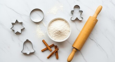 Baking holiday cookies is a fun family tradition with these festive cookie cutters and fresh cinnamon sticks.