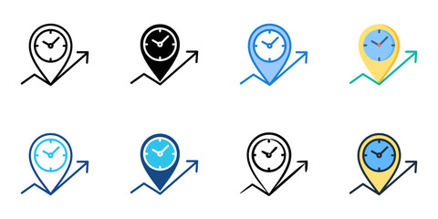 Time tracking icon set multiple style collection vector illustration 
