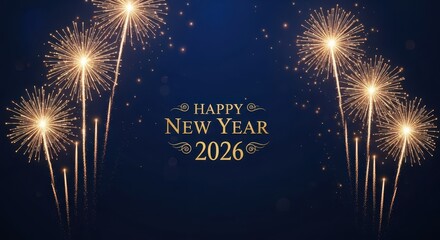 Happy New Year 2026 with Fireworks