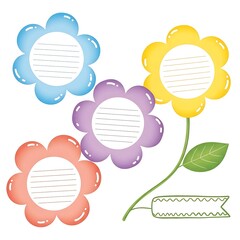 Colorful Cartoon Flowers with Lined Notepads