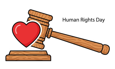 Human Rights Day Justice and Love Illustration.