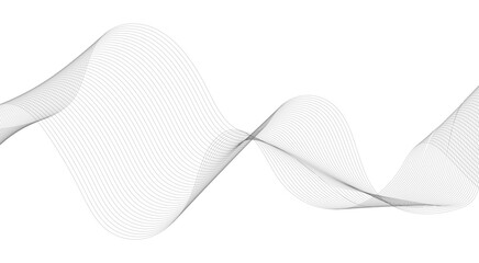 Abstract wave element for design. Digital frequency track equalizer, Wave with lines created using blend tool. Curved wavy line, smooth stripe.