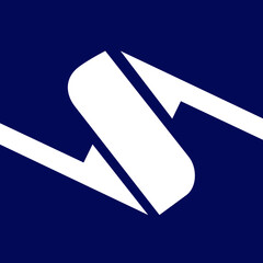 the logo consists of monogram the letter S arrows thin. Abstract, outline and elegant.