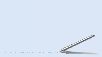 Hand-Drawn Mechanical Pencil Drawing a Line / 手描きのシャープペンシルが線を描くイラスト