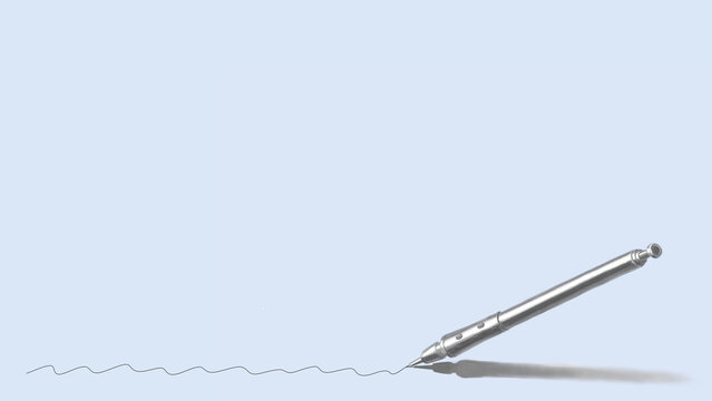 Hand-Drawn Mechanical Pencil Drawing a Line / 手描きのシャープペンシルが線を描くイラスト