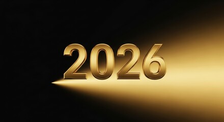 Gold Metallic 2026 on Black Gradient