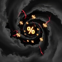 Swirling vortex of percentages and lightning