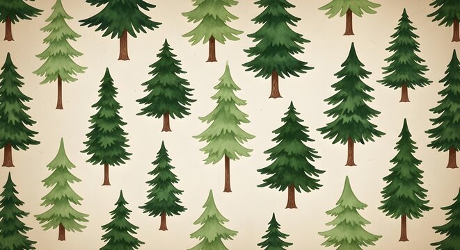 Seamless pattern of evergreen trees for christmas or winter holiday background