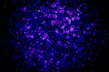 Blurred photo with purple violet and blue dots visible glittering, shining brightly look and feel...