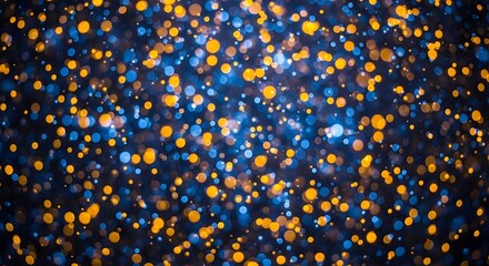 Abstract blue and gold bokeh lights background for design