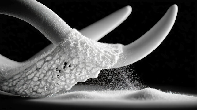 Detailed Close-up of Shedding Antler and White Powder - Powered by Adobe