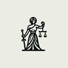 Themis Justice Goddess Logo