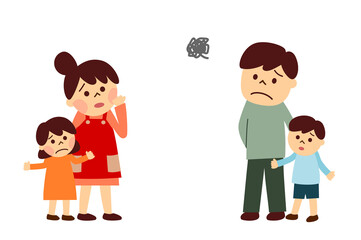 不安そうな家族