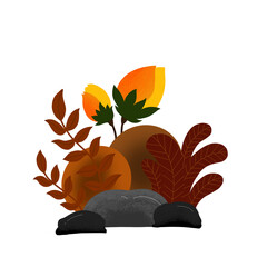 zen stones and plant