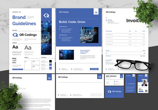 Blue And Black Brand Guidline Coding